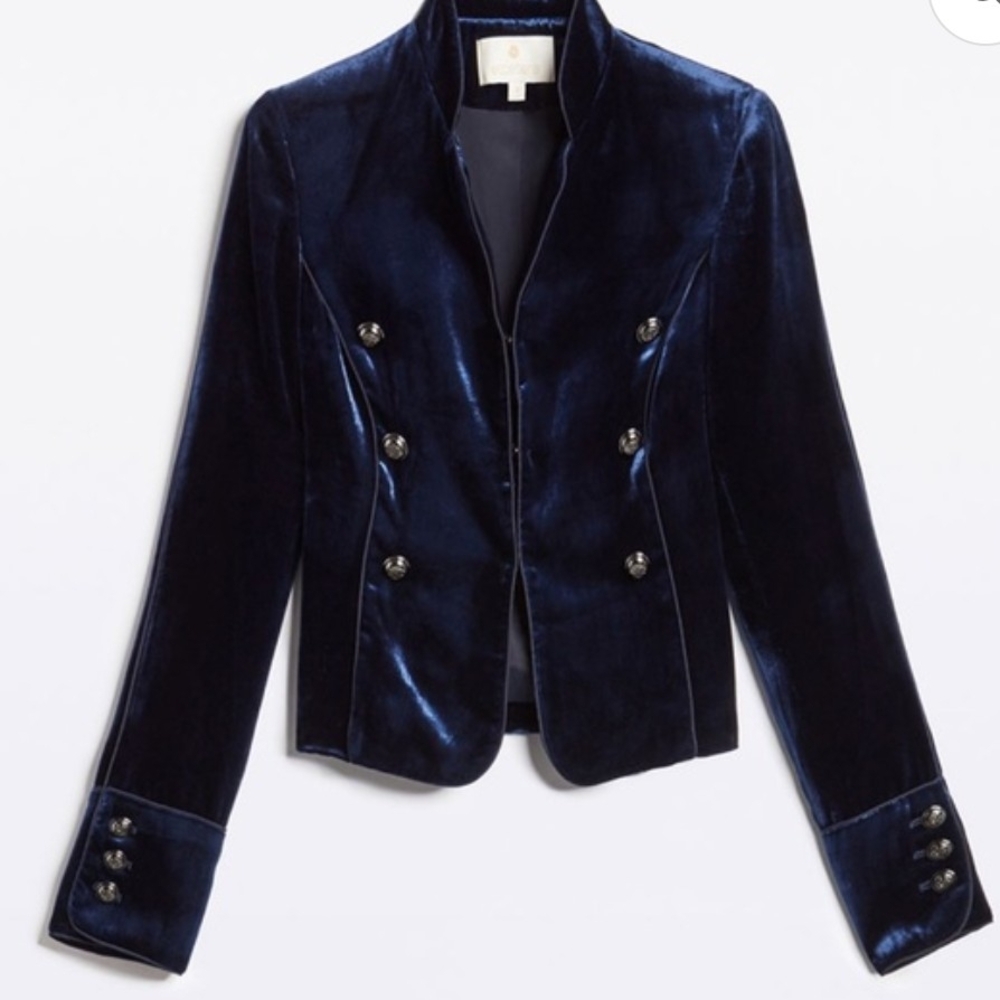 Etcetera Midnight Blue Velvet Blazer
